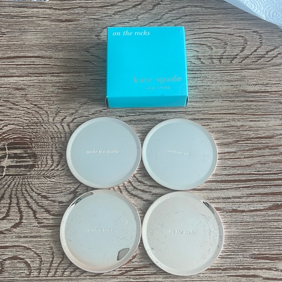 Kate spade with Lenox: set of 4 silver street on the rocks coasters - Picture 1 of 7